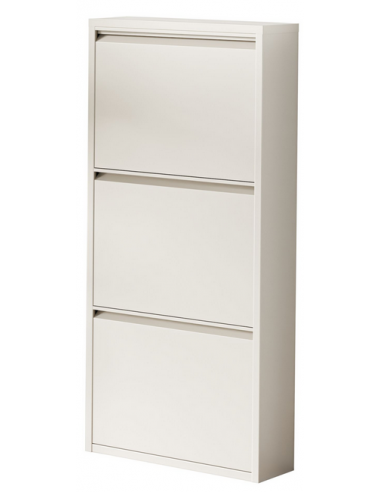 DAL Skoskab i metal H104 x B50 x D15 cm - Peberhvid