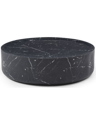 CILADRO Rundt sofabord i faux marmor Ø110 cm - Sort marmor