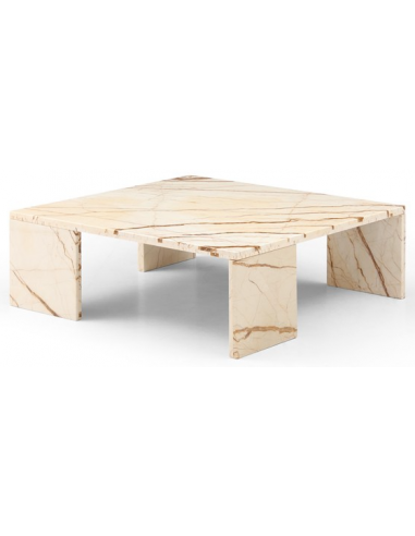 KENZO Sofabord i marmor 100 x 100 cm - Beige guld marmor