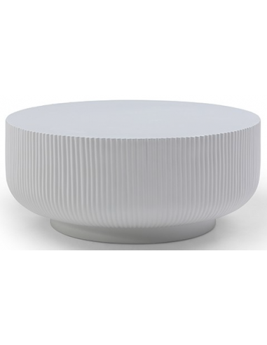 RIDGE Rundt sofabord i resin Ø100 cm - Hvid