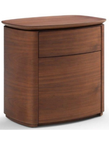 BLADE Sengebord i valnøddetræsfinér H52 cm - Mørk valnød