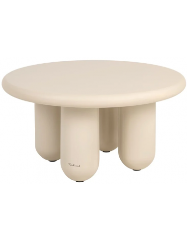 CALMA Rundt sofabord i MDF og metal Ø80 cm - Beige