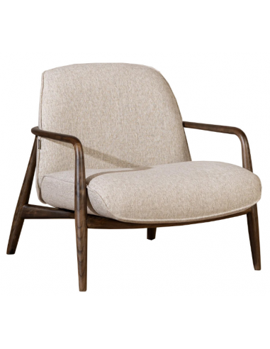 VIDAR Lænestol i asktræ og polyester H81 cm - Brun/Taupe