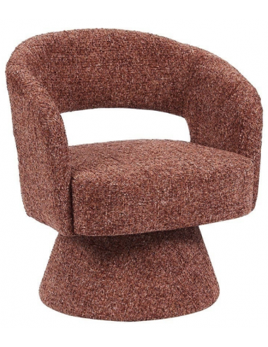 JOSH Loungestol med drejefod i chenille H79 cm - Kobber