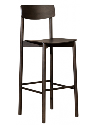 MIGUEL Barstol i egetræ og egetræfinér H115 cm - Valnød