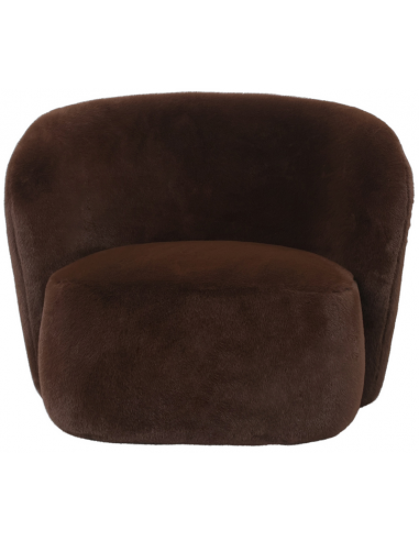 Aphrodite lænestol i fake fur B88 cm - Mørkebrun