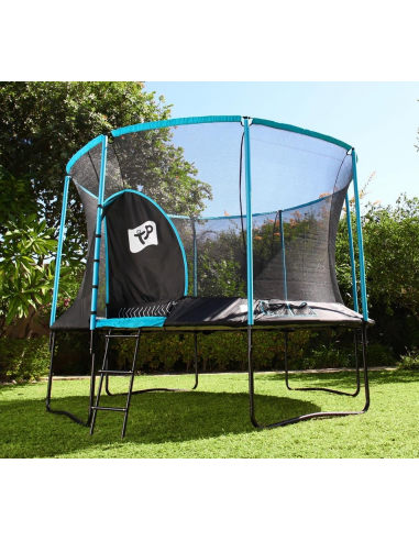 Genius trampolin med sikkerhedsnet Ø365 cm - Sort/Blå