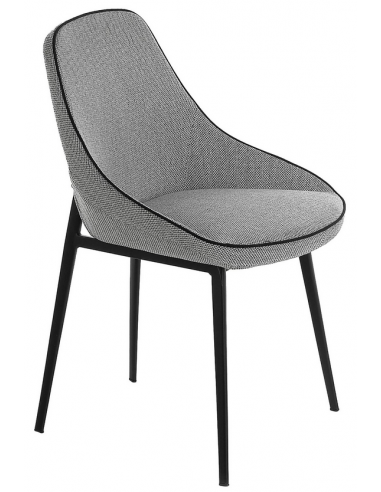 Spisebordsstol i stål og polyester H80 cm - Sort/Grå