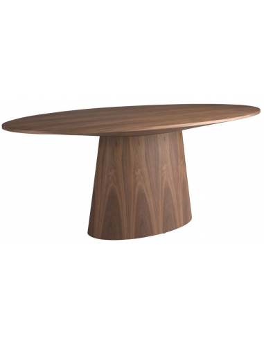 Ovalt spisebord i valnøddefinér 220 x 110 cm - Valnød