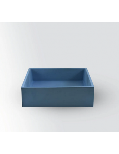 ALBA Bordmonteret håndvask i beton 40 x 40 cm - Dyb havblå
