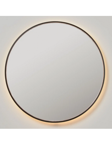 Bloom rundt spejl med lys Ø80 cm 33W LED - Sort