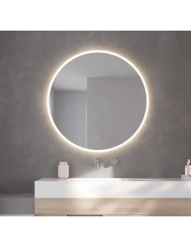 Atlas rundt spejl med lys Ø80 cm 28W LED