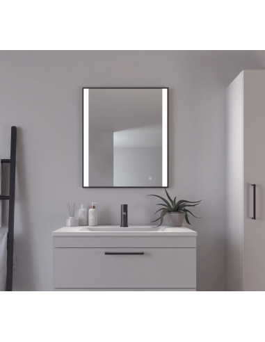 Norline spejl med lys 70 x 60 cm 12W LED - Sort