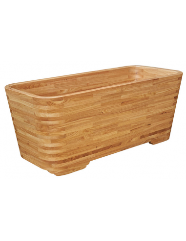 Fritstående badekar i træ 160 x 65 cm - Natur
