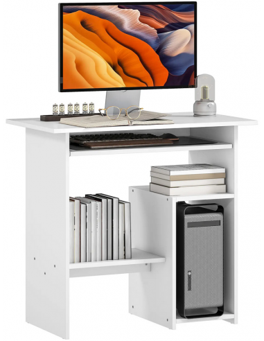 Computerbord i møbelplade H75 x B80 cm - Hvid