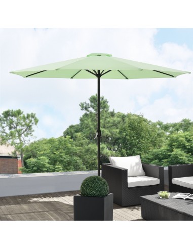 Parasol i stål og polyester Ø300 cm - Sort/Pastelgrøn