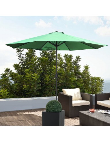 Parasol i stål og polyester Ø300 cm - Sort/Grøn