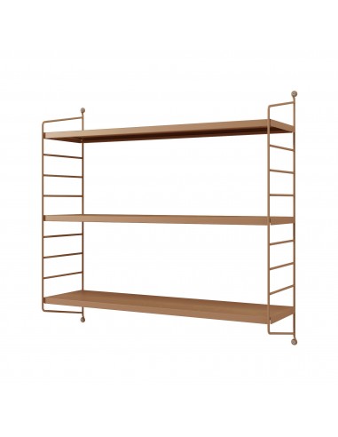 Hylde i stål H50 x B60 x D15 cm - Brun