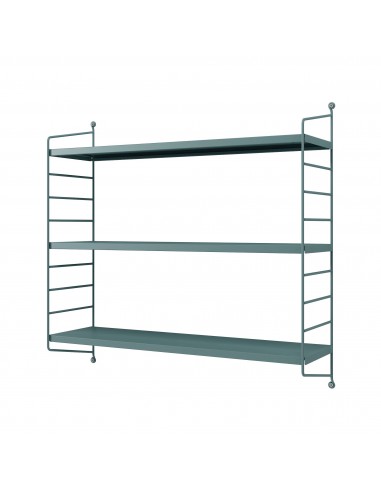 Hylde i stål H50 x B60 x D15 cm - Gråblå