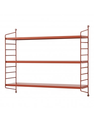 Hylde i stål H50 x B60 x D15 cm - Rødbrun