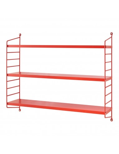 Hylde i stål H50 x B60 x D15 cm - Rød