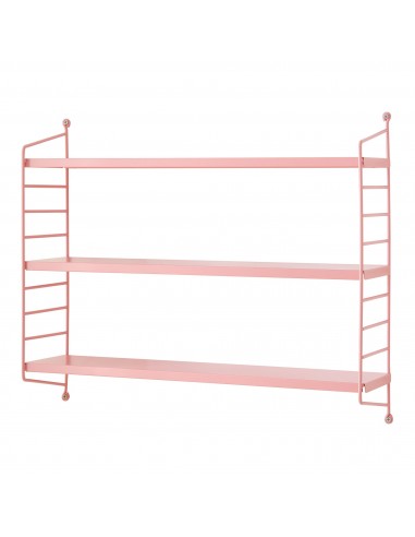 Hylde i stål H50 x B60 x D15 cm - Rosa