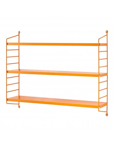 Hylde i stål H50 x B60 x D15 cm - Orange