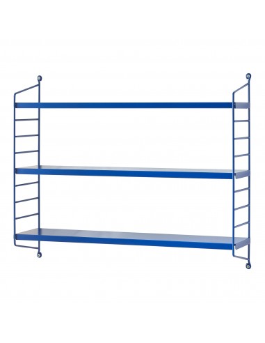 Hylde i stål H50 x B60 x D15 cm - Blå