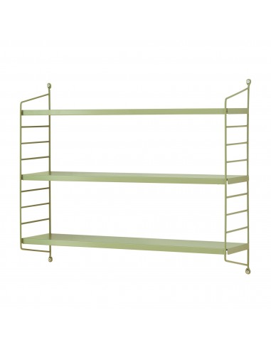 Hylde i stål H50 x B60 x D15 cm - Olivengrøn