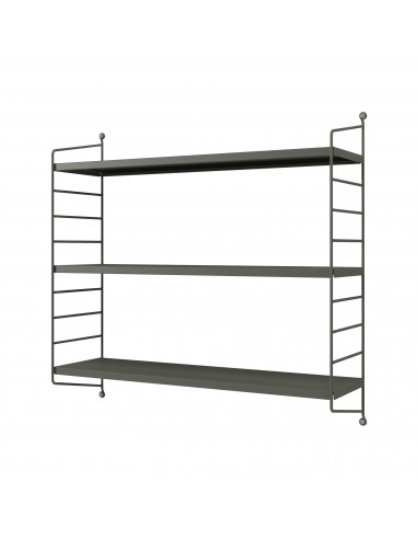 Hylde i stål H50 x B60 x D15 cm - Antracit