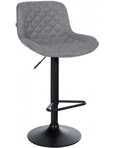Barstol i metal og polyester H84 - 105 cm - Sort/Mørkegrå