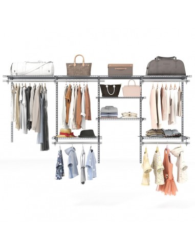 Garderobe hylder i stål H122 x B250 x D35 cm - Grå