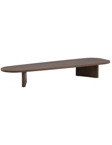 Organisk sofabord i mdf 180 x 55 cm - Mørkebrun