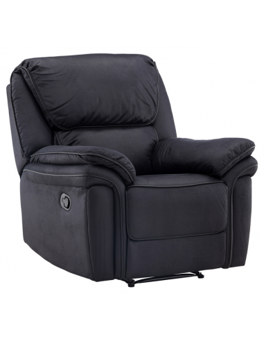 Lænestol med vippefunktion i microfiber H96 cm - Sort