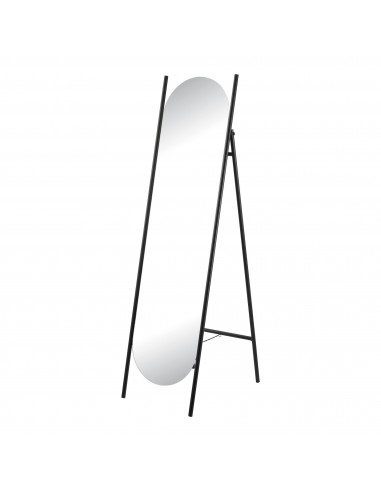 Gulvspejl i metal og glas H150 x B36 cm - Sort