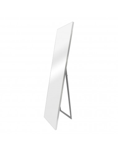 Gulvspejl i kunststof og glas H150 x B35 cm - Sølv