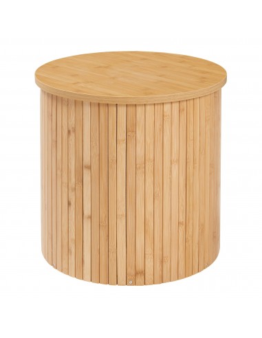 Rundt sidebord i bambus og MDF H40 x Ø40 cm - Natur