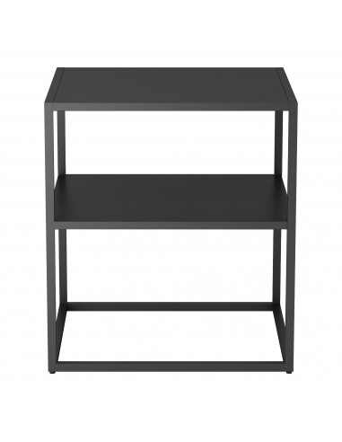 Sengebord med hylde i stål H50,5 x B45 x D40 cm - Sort