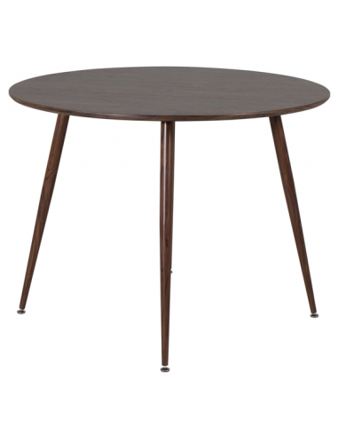 PLAY Rundt spisebord i stål og mdf Ø100 cm - Valnød