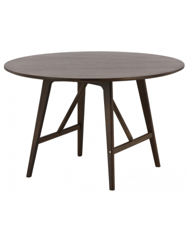 DON Rundt spisebord i gummitræ og mdf Ø100 cm - Mørkebrun