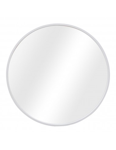 Rundt badeværelsesspejl i aluminium og glas Ø60 cm - Hvid