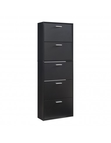 Skoskab i møbelplade H169 x B60 x D24 cm - Sort