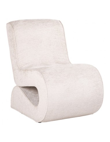 Frankie loungestol i chenille polyester B56,5 cm - Creme