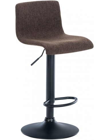 Barstol i metal og polyester H84 - 104 cm - Sort/Brun
