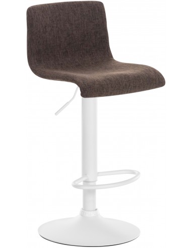 Barstol i metal og polyester H84 - 104 cm - Hvid/Brun