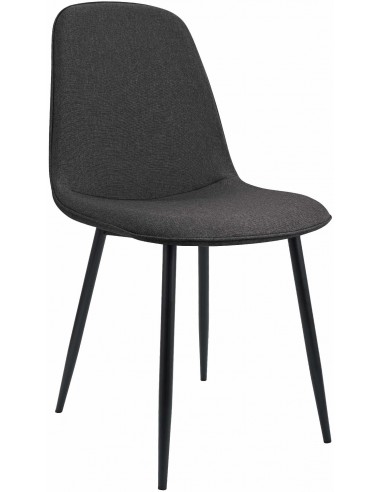 Spisebordsstol i metal og polyester H88 cm - Sort/Mørkegrå
