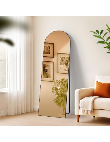 Gulvspejl i metal og glas H150 x B50 cm - Mat sort