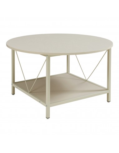Rundt sofabord i metal og møbelplade H46 x Ø80 cm - Sand
