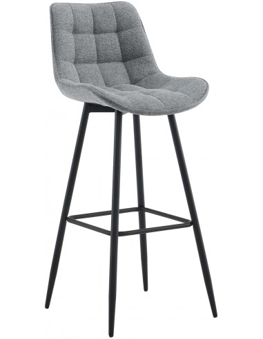 Barstol i metal og polyester H106 cm - Sort/Grå