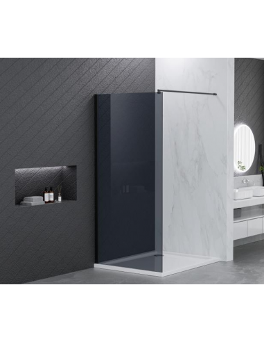 Brusevæg med ramme 90 x 190 cm - Sort/Røgfarvet